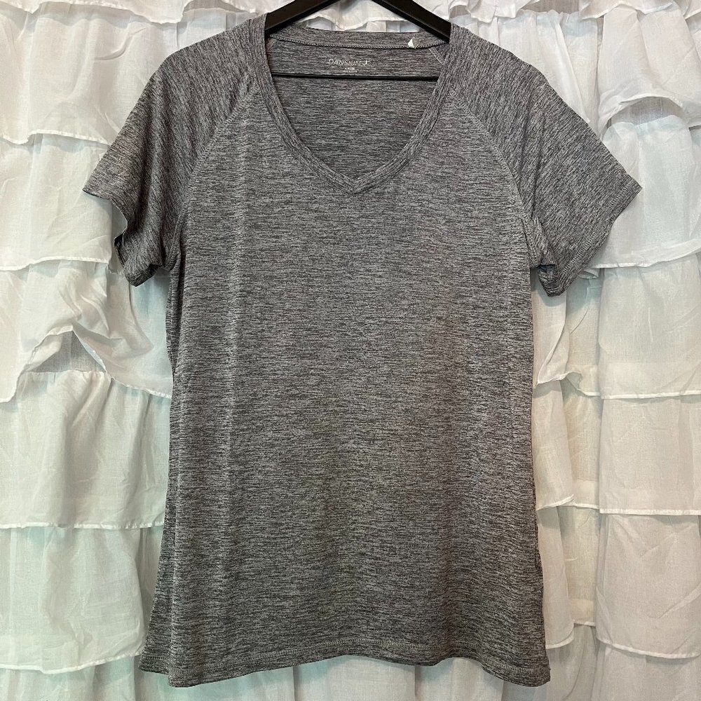 Danskin Performance Heather Gray V Neck Shirt - Size XL